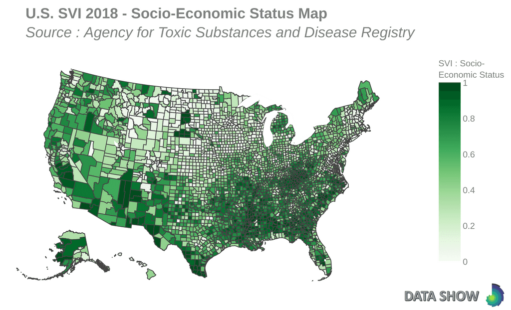 Social Vulnerability Index 2018 - Socio-Economic Status Map