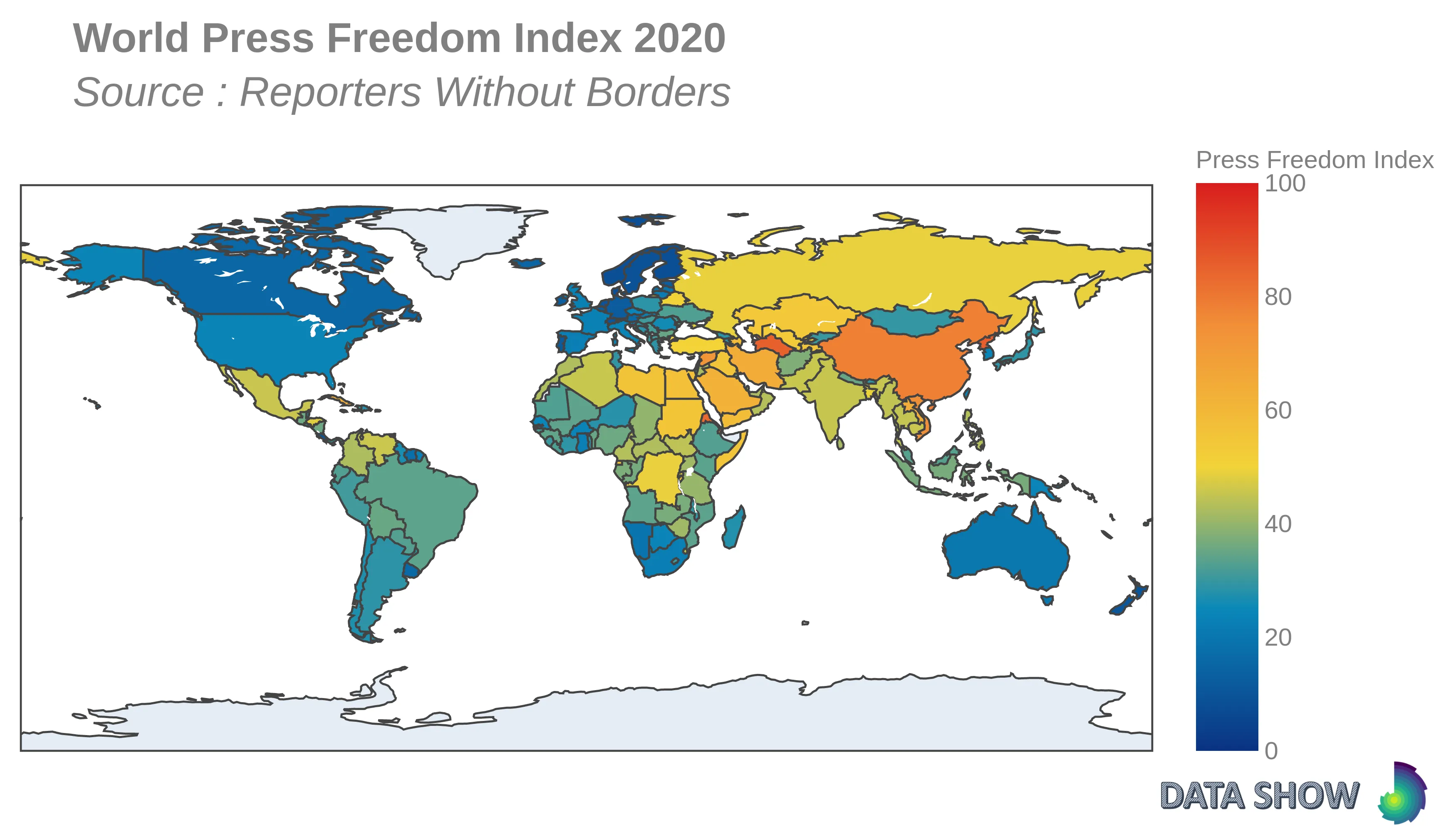 World Press Freedom Index 2020 World Press Freedom Index - Global Map